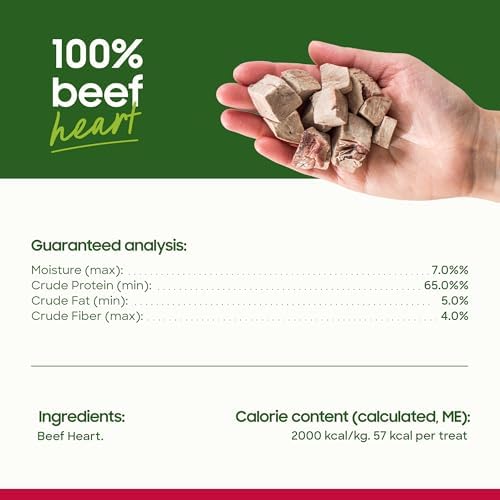 smallbatch Freeze-Dried Premium Beef Heart Treats for Dogs and Cats, 3.5oz
