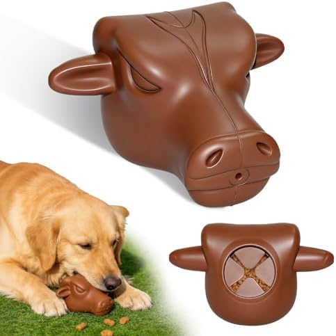 Tough Treat Dispensing Dog Toys for Aggressive Chewers | Natural Rubber, Treat Dispensing, Medium Large Dogs, Interactive Slow Feeder Puzzle, Dishwasher Safe