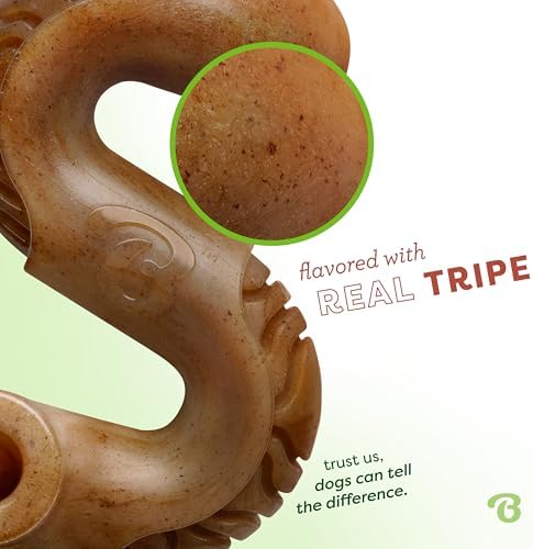 Benebone Tripe Bone Durable Dog Chew Toy for Aggressive Chewers, Real Tripe, Made in USA, Large (Pack of 2)