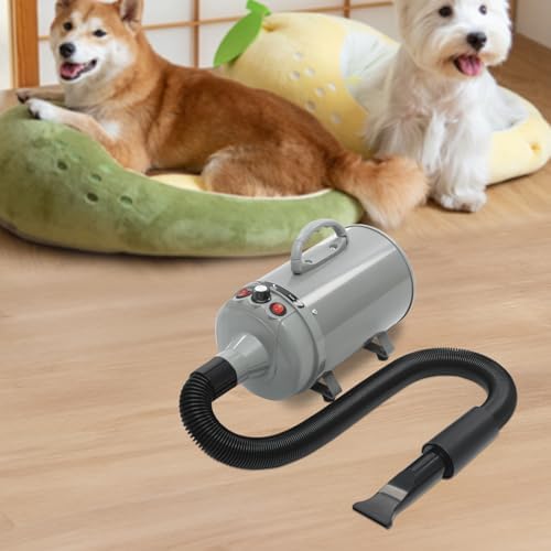 Dog Dryer, 2.95HP/2200W Pet Hair Dryer, Pet Grooming Dryer with 4 Nozzles, High Velocity Dyer with Adjustable Wind Speed and 2 Temperature Control, Quick Drying, Low Noise