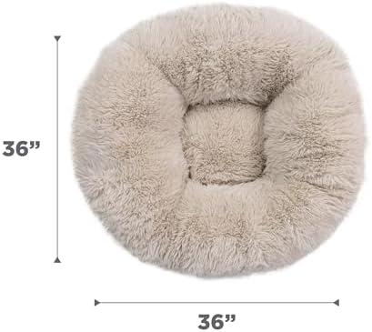 Best Friends by Sheri Ultra Calming Pouf Bed, Large, Tan, 36"x36"