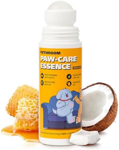 PETHROOM Roll-On Paw Balm for Dogs & Cats, Moisturizing Paw Protector