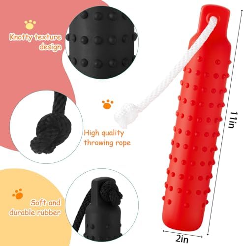 Blueweenly Red and Orange Dog Bumper Toy Training Dummy, 4 Pcs | Plastic Puppy Training Float Toy, Lightweight for Float on the Water Pool Outdoor Training Hunting Fetching