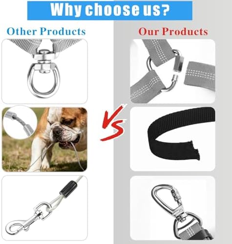 Idepet Stainless Steel 3-in-1 Dog Car Seatbelt, Grey