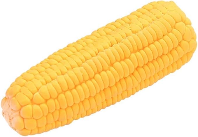 BWESOO Yellow Pet Dog Puppy Latex Corn Shape Squeaky Bite-Resistant Interactive Play Chew Toy Pet Supplies Dog Toy Corn Squeak Toys