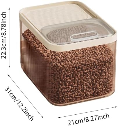 Airtight Pet Food Storage Container, Up to 30 lbs, For Dog Cat and Other Pet Food Storage Bin with Measuring Cup (Clear, 24x17x18cm)