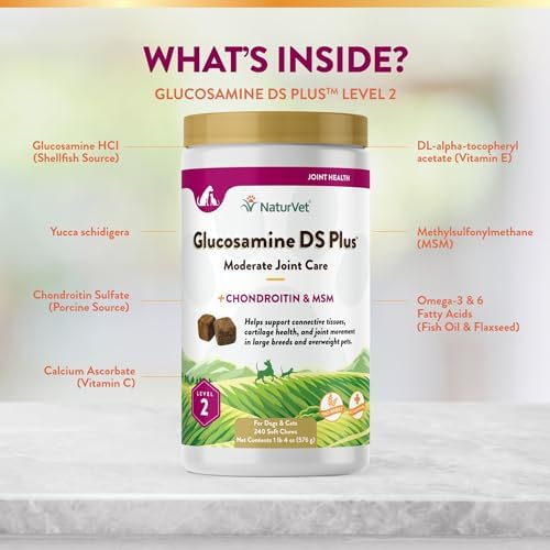 NaturVet Moderate Joint Care with Chondroitin & MSM, Dogs & Cats, 240ct