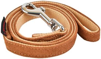 Puppia Terry Dog Leash Suede 4.6 ft, Brown, Medium