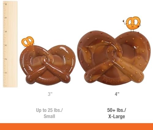 Nylabone Power Chew Pretzel Dog Chew Toy, X-Large | Bacon & peanut butter flavor, durable, long lasting, discourages destructive chewing, flavor throughout, for dogs 50+ lbs