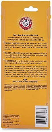 Arm & Hammer Tartar Control Dog Dental Kit, Beef Flavor, 3-Piece | Enzymatic toothpaste with toothbrush and fingerbrush, baking soda formula safe for puppies