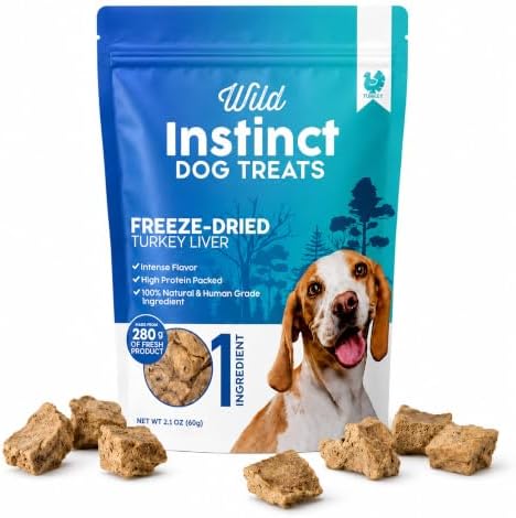 Wild Instinct Freeze-Dried Turkey Liver Dog Treats for Puppies & Seniors