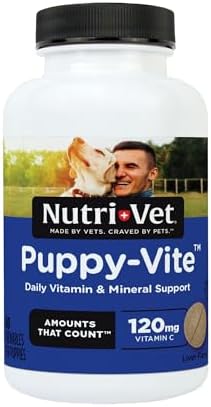 Nutri-Vet Puppy Multivitamin, Daily Dog Vitamin Puppy Health, 60 Chewables | Multivitamin for Dogs, Dog Multivitamins Chewable, Balanced Nutrition, Immune Support, Joint Health, Overall Puppy Health