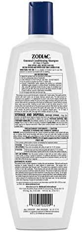 Zodiac Oatmeal Conditioning Shampoo for Dogs & Puppies 18 ounces, Small | Dog flea shampoo with aloe for dry skin, kills ticks and lice on contact