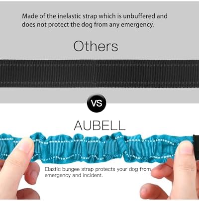 AUBELL Dog Seat Belt for Car - Updated 3-in-1 Bungee, Blue