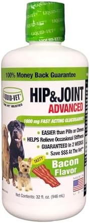 LIQUID-VET by Cool PET Holistics K9 Hip & Joint Advanced Formula, Bacon Flavor, 32 oz