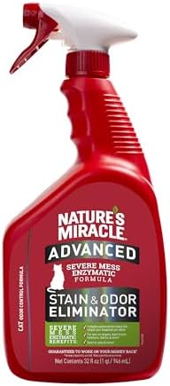 Nature’s Miracle Advanced Cat Stain & Odor Eliminator, Severe Mess, 32 oz