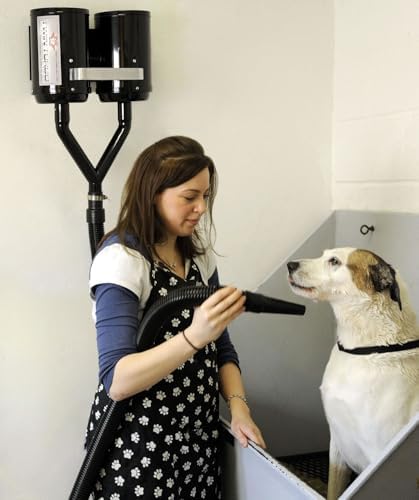 METROVAC Air Force Twin Turbo TT-2X4 Dual Motor Dog Hair Dryer | High Velocity Pet Grooming Blower Wall-Mounted 8.0 HP USA