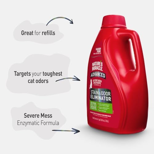 Nature’s Miracle Advanced Cat Stain & Odor Eliminator, Severe Mess, 1 gal