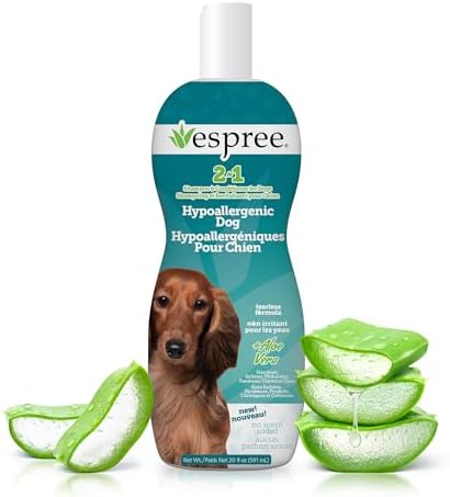 Espree Hypoallergenic Dog Shampoo & Conditioner, Sensitive Skin, 20oz | Professional Dog Grooming, Dog Grooming Supplies, Tearless Formula, Aloe Vera, Gentle Cleansing, Professional Salon Quality