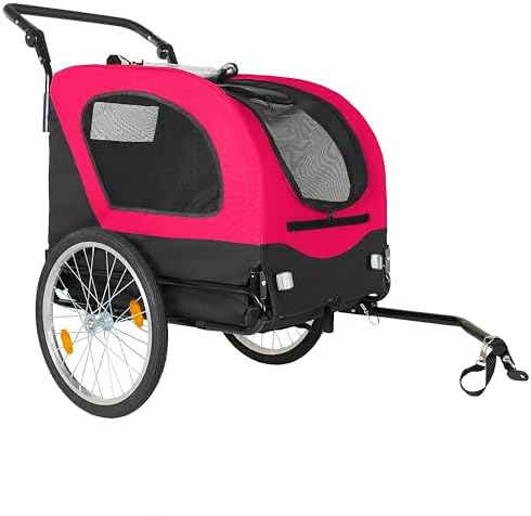 2-in-1 Bike Trailer & Pet Stroller - up to 110lbs, Foldable Cart