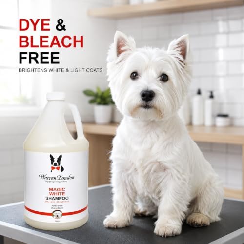 Warren London Magic Bright Whitening Dog Shampoo for White Coats, 1 Gallon