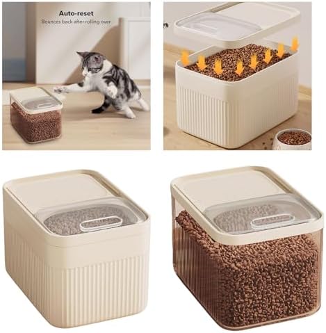Airtight Pet Food Storage Container, Up to 30 lbs, For Dog Cat and Other Pet Food Storage Bin with Measuring Cup (Clear, 24x17x18cm)