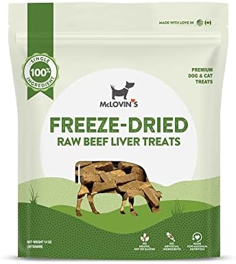 McLovin's Pet Freeze Dried Raw Beef Liver Dog Treats and Toppers, 14 oz. - Single Ingredient, Grain-Free, Gluten-Free, High-Protein Treat – Healthy Dog Training Treats