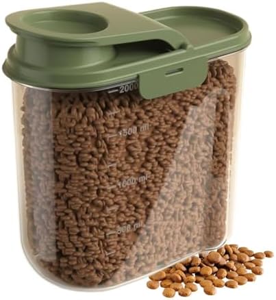Dog Food Storage Container Airtight Anti-Moisture Dust-Proof Large Capacity, Large, Green