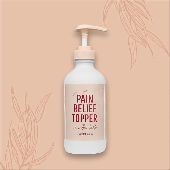 Lanana Creek Farms® Pet Pain Relief Topper with Pump - 7.7 Ounces | Tablet-Free Aspirin Food Topper | Safe, Reliable, Innovative | Fast Relief for Your Pet | Made in the USA