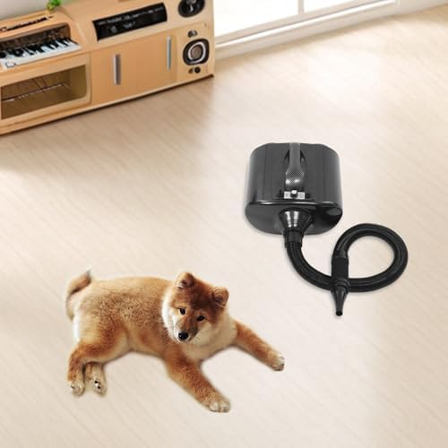 Pet Grooming Hair Dryer, Dual Motor Pet Hair Dryer with Adjustable Heat, Dog Dryer High Velocity, High-Speed Grooming Blower for Dogs & Cats, Low-Noise Portable for Home Use, Black