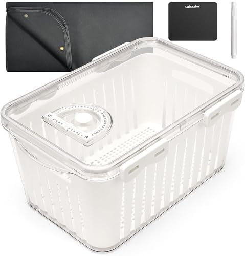 Wisedry 2PCS 10L Silica Gel Flower Drying Box, One Step Retrieve Dried Flowers, 12.6''L X 8.3''W X 6.1''H Storage Box with Cleanup Mat, Erasable Pen & Adhesive Label