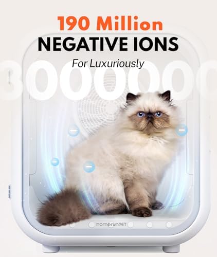 HomeRunPet Automatic Pet Dryer Box, 62L Ultra Quiet Cat Dryer (Drybo Pro) | Vet-Trusted Safety Design, Patented Fresh Air System, Smart Temperature Control, 360° Even Drying for Large Cats & Small Dogs