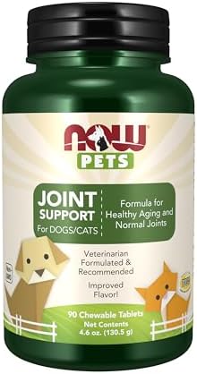 NOW Pet Health, Joint Support Supplement, Formulated for Cats & Dogs, NASC Certified, 90 Chewable Tablets