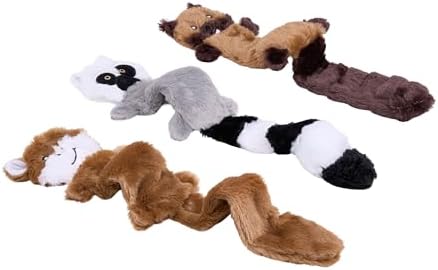 ZippyPaws Skinny Peltz No Stuffing Dog Toy Pack to Keep Them Busy - 18" | For Medium and Large Dogs, Squeaky Pet Toys, Unstuffed Chew Toys, Soft Plush Variety Pack, Chipmunk, Lemur, and Monkey