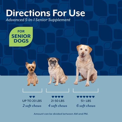 NaturVet Senior Advanced 5-in-1 Support Dog Supplement - 120 Ct