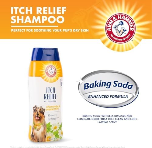 Arm & Hammer Itch Relief Dog Shampoo, Chamomile & Peppermint, 20 Oz, 2-Pk | pH-balanced formula, chamomile and peppermint, free of sulfates and parabens, soothes dry and itchy skin daily