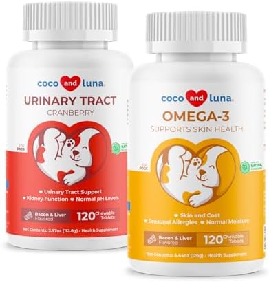 Cranberry & Fish Oil for Dogs Bundle - Skin and Coat & Urinary Tract Support Combo