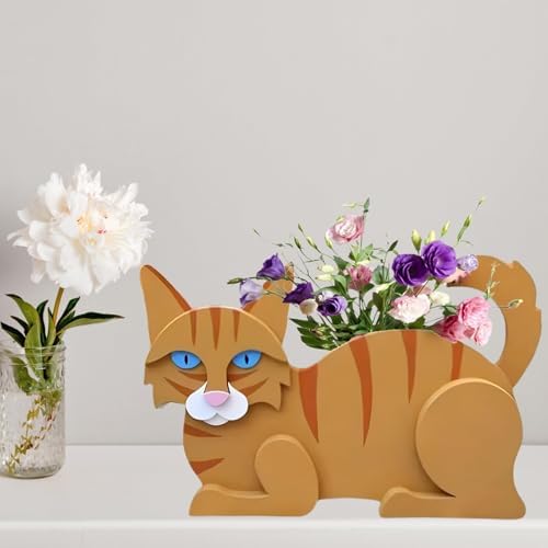 Orange Cat Planter Pots, Animal Shaped Flower Pot