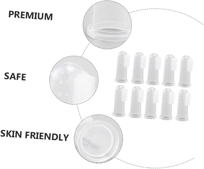 POPETPOP 20pcs Finger Toothbrush Kit for Dogs Cats Boys and Girls Bristles Plaque Removal Pet Teeth Cleaning Tools Silicone Oral Cleaning Tools