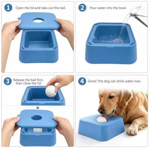 Slow Feeder Dog Lick Bowl for Liquid Treats-Bone Broth & Yogurt Mat for Dogs,3/4 Cup Capacity Calming Enrichment Toy for Post-Op Recovery or Dietary Supplement-for Large Medium Small Breeds. (Blue)