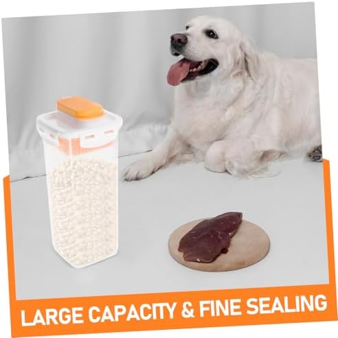 Happyyami Airtight Dog Treat Container Pet Food Storage Bin for Kitchen Counter Space-saving Design and Reusable Puppy Snack Holder