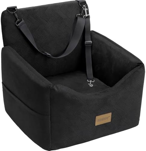 JOEJOY Dog Car Seat, Small/Medium Under 35 lbs, Memory Foam Booster, Black