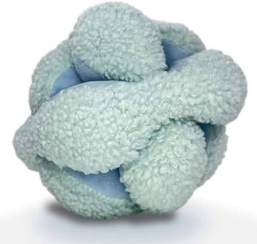 Glory To Dog Blue Snuffle Knot Interactive Dog Toy 4” Puzzle Ball | 8 Squeakers & Crinkle – Treat Hiding Enrichment Toy for Puppy & Small Breed Dogs – Durable Plush Sensory Play & Stimulation