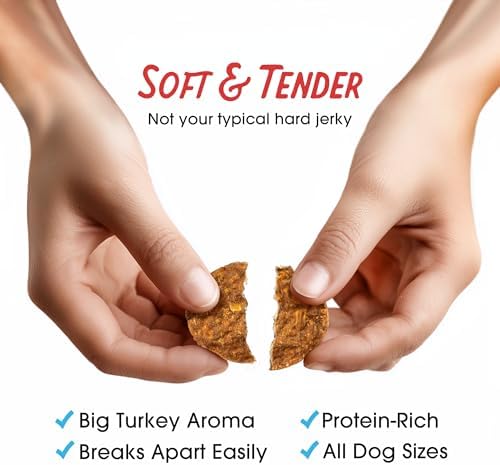 Dogs Love Turkey & Sweet Potato Jerky Dog Treats 4 Ingredients No Grain 6oz