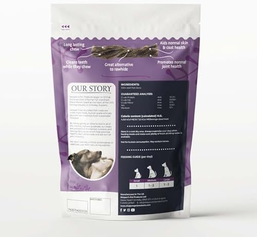 SKIPPER'S Wolf Fish Skin Twists Dog Chews - 100% Fish Skin Grain Free Treats for Dogs, High in Protein & Low in Fat, Essential Omega 3 Oils | Great for Teeth (Regular, 9 Oz)