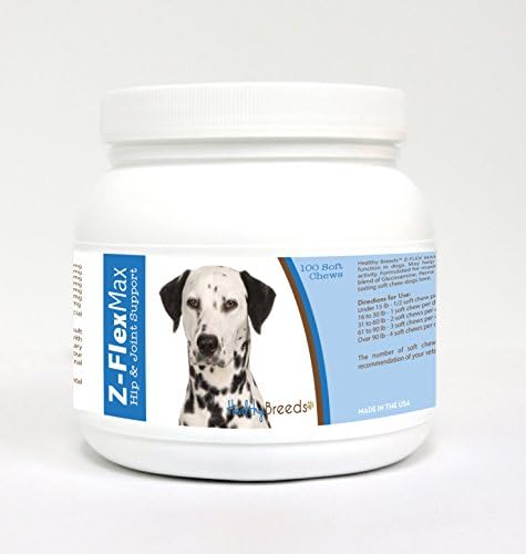 Healthy Breeds Dalmatian Z-Flex Max Hip & Joint Soft Chews 100 Count, Brown