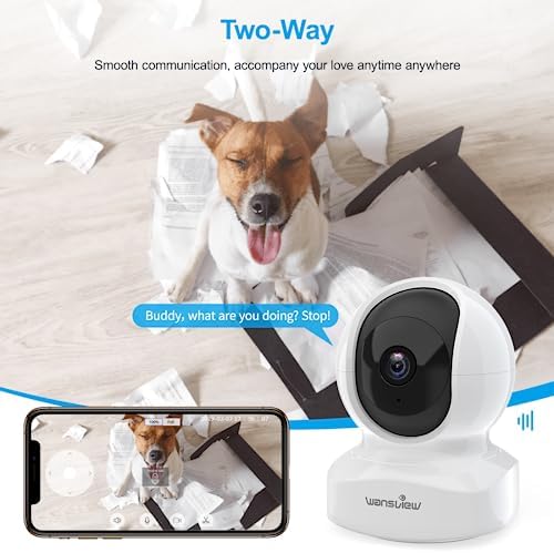 wansview Home Security Camera, Baby Camera 2.4G WiFi Only, Q5 3MP White