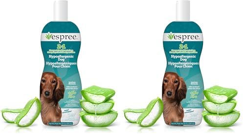 Espree Hypoallergenic Dog Shampoo & Conditioner, Tearless Formula with Aloe Vera, Sulfate-Free, Paraben-Free, Harsh Chemical and Dye-Free, Safe for Sensitive Skin, 20oz (Pack of 2)