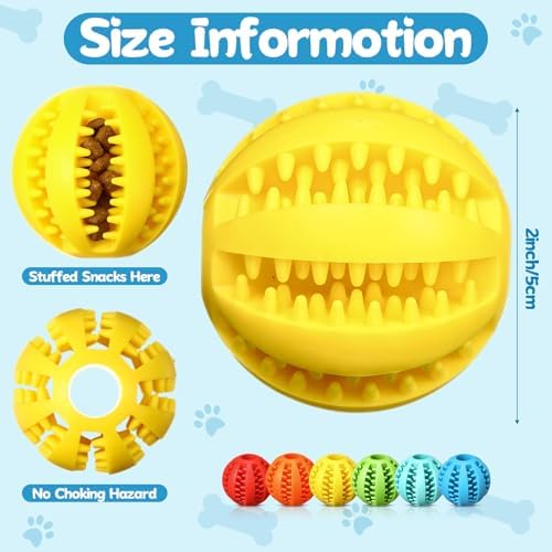 12 Pcs Dog Treat Toy Balls Bulk Interactive Dog Puzzle Toys Dispensing Puppy Balls for Teething Chew Enrichment for Boredom and Brain Stimulating Game to Keep Them Busy(Medium)