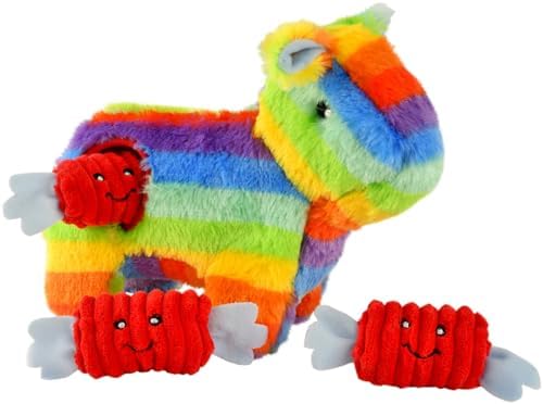 ZippyPaws Burrow Interactive Dog & Puppy Toys for Boredom - Piñata | Stimulating Pet Products to Keep them Busy, Hide & Seek Plush Dog Puzzle, Enrichment Squeaky Toy, For Small & Medium Dogs